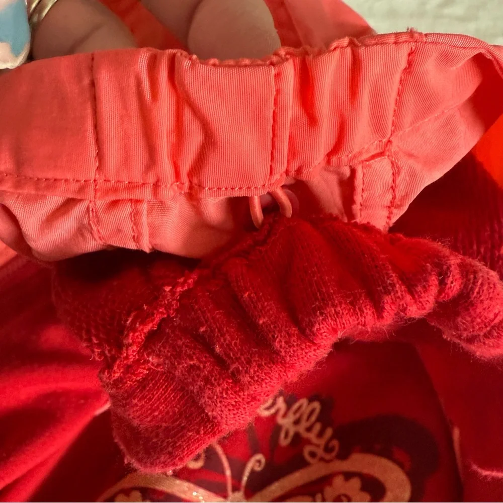 Y2K The Children's Place Coral/Red 3 in 1 Raincoat/Sweatshirt Butterfly Size 24M